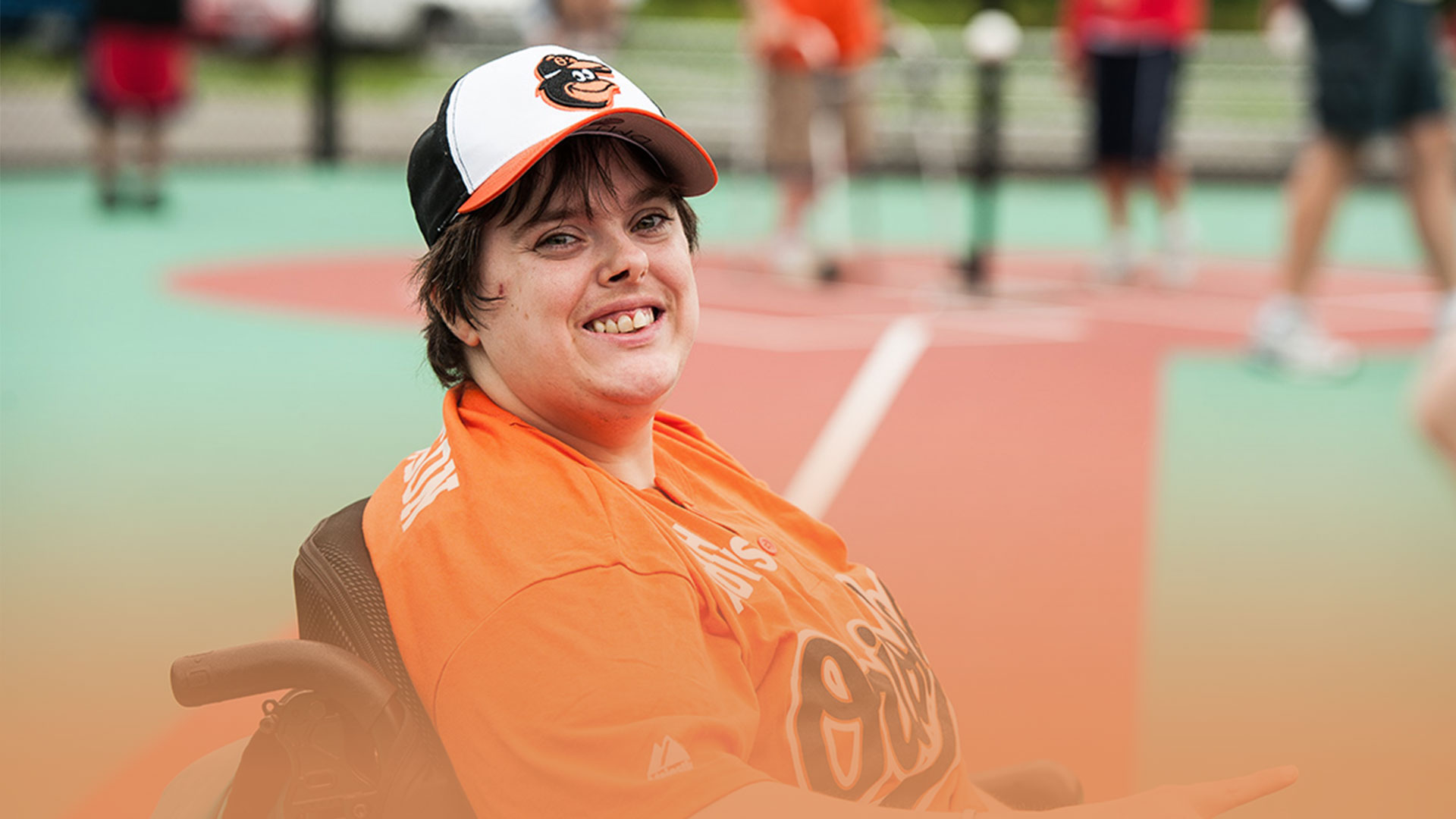 Miracle League Baseball Player on Field